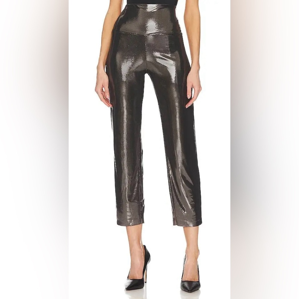 Norma Kamali Pencil Pant in Metallic Silver